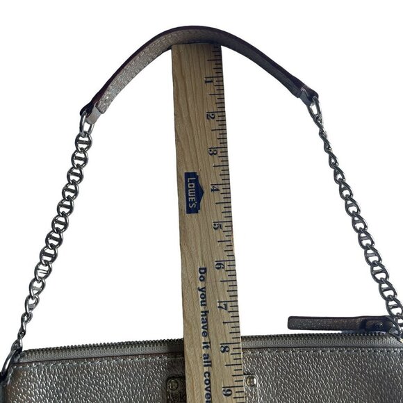 KATE SPADE Gold Shiny Clutch Leather Chain Strap Shoulder Bag Purse - Picture 5 of 13